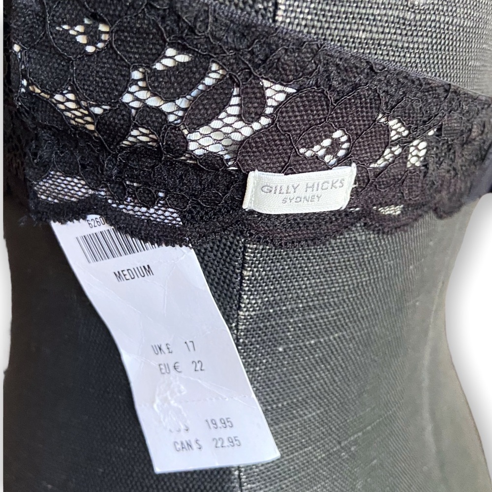 Gilly Hicks Bralette Halter Lace Floral Black Size Medium - Picture 8 of 10